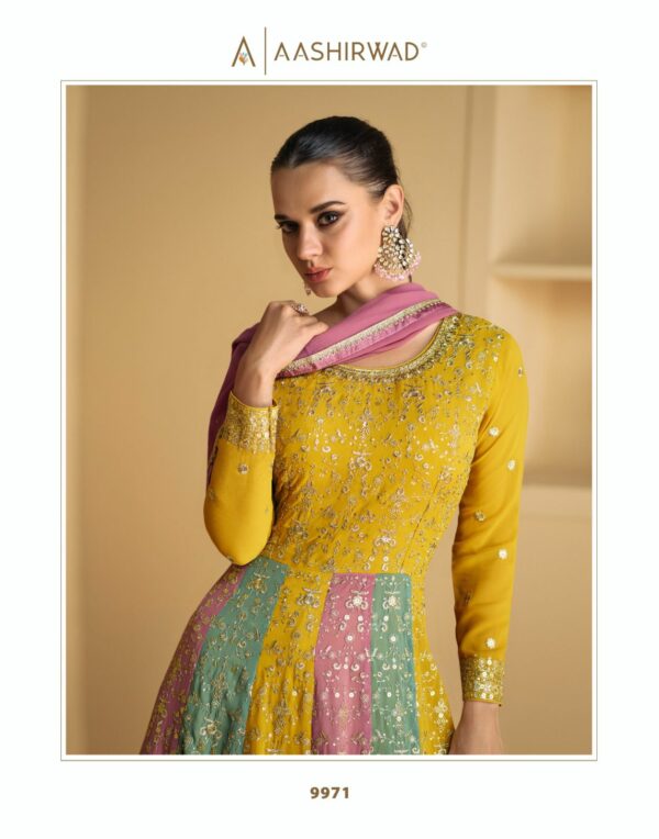 AASHIRWAD TAREEF GEORGETTE DESIGNER SUITS WHOLESALER IN SURAT 2.jpg