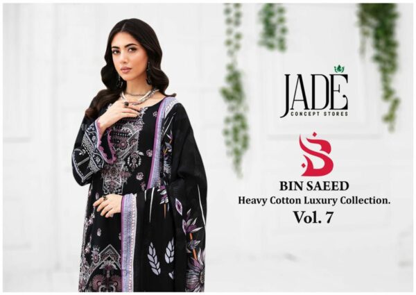 JADE CONCEPT BIN SAEED VOL 7 HEAVY COTTON COLLECTION SUITS SUPPLIER IN SURAT 1.jpg