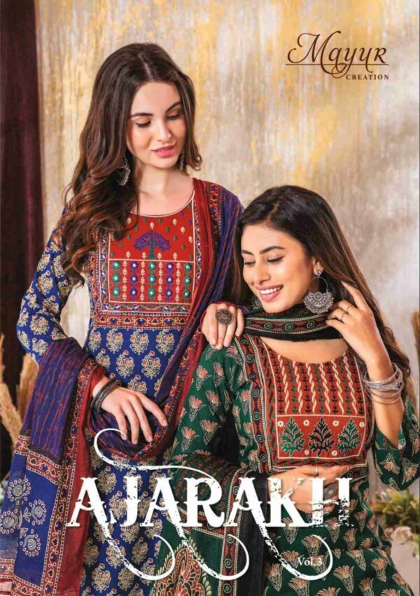 MAYUR CREATION AJARAKH VOL 3 COTTON SALWAR SUIT SUPPLIER IN SURAT 1.jpg