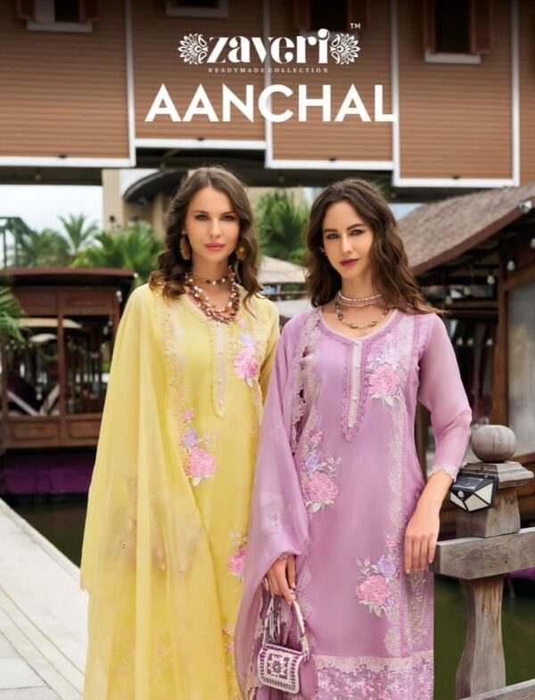 ZAVERI AANCHAL SOFT ORGANZA EMBROIDERY READYMADE KURTI SUPPLIER IN SURAT 2.jpg