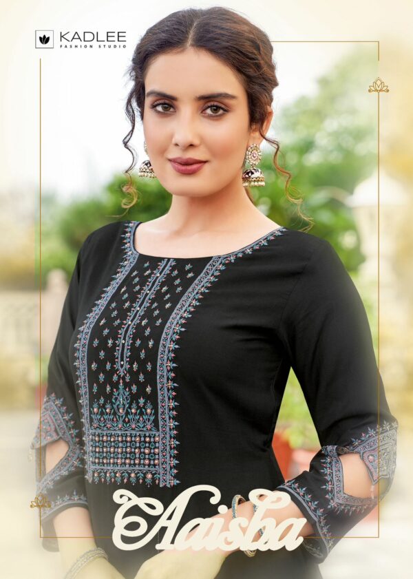 KADLEE AAISHA RAYON EMBROIDERY KURTI WHOLESALER IN SURAT 1.jpg