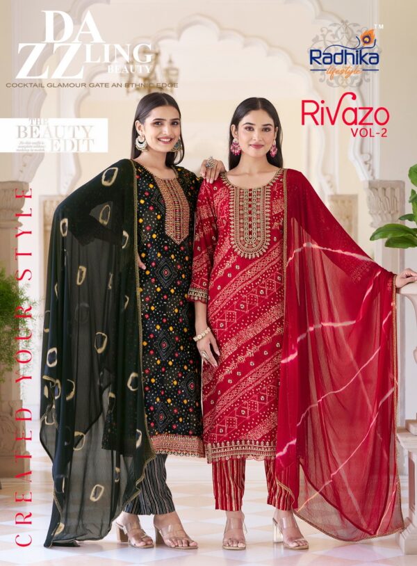 RADHIKA LIFESTYLE RIVAZO VOL 2 KURTI PANT WITH DUPATTA SUPPLIER IN SURAT 15.jpg