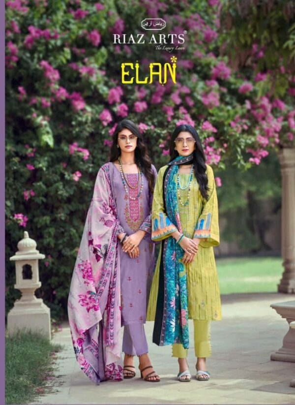 RIAZ ARTS ELAN KARACHI LAWN PAKISTANI SALWAR SUIT WHOLESALER IN SURAT 1.jpg