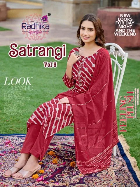 RADHIKA LIFESTYLE SATRANGI VOL 6 CHANDERI PRINT READYMADE KURTI 9.jpg