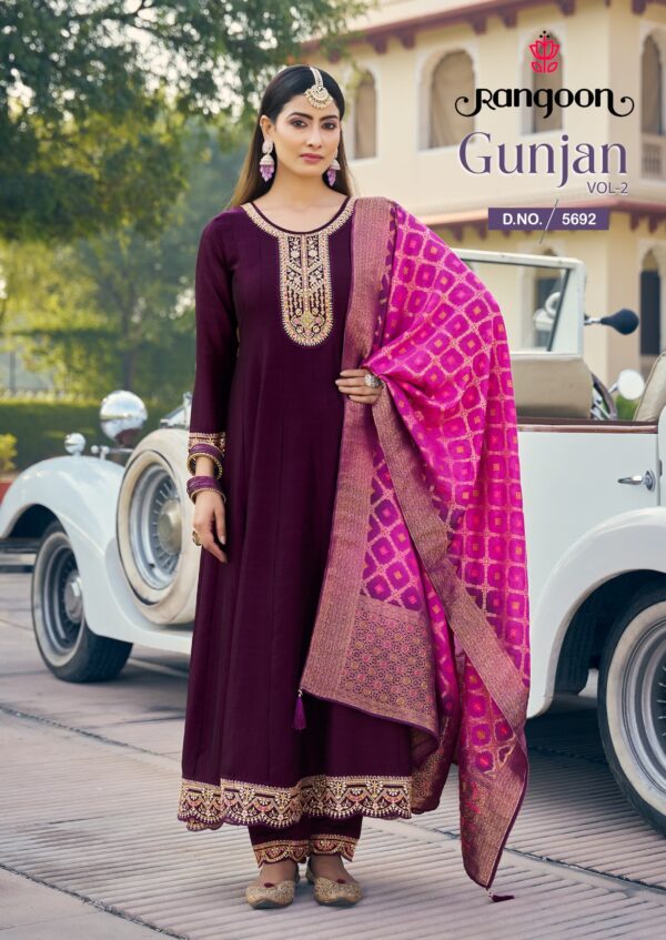 RANGOON GUNJAN VOL 2 SILK ANARKALI STYLE READYMADE KURTI SUPPLIER 1.jpg