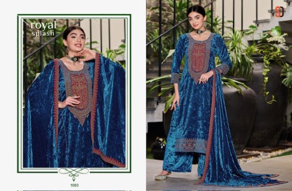 SHRADDHA DESIGNER SHAHZADI PURE VELVET SUITS CATALOG 5.jpg