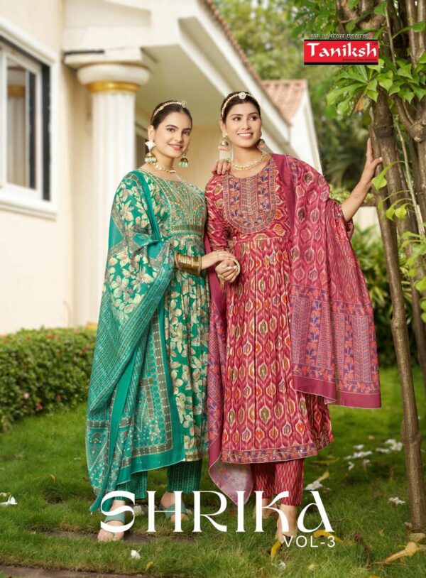 TANIKSH SHRIKA VOL 3 EMBROIDERY NYRA CUT KURTI SUPPLIER IN SURAT 7.jpg