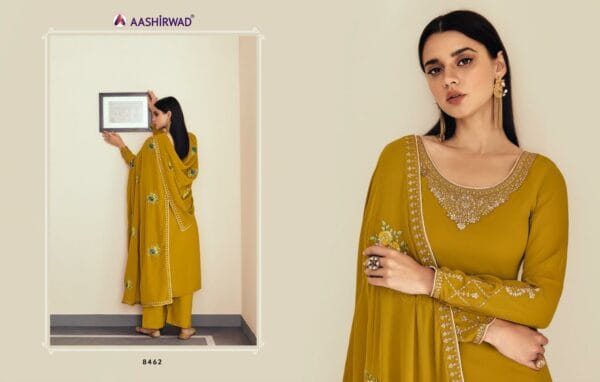 AASHIRWAD CREATION SUNEHRI GEORGETTE SALWAR KAMEEZ 8.jpg