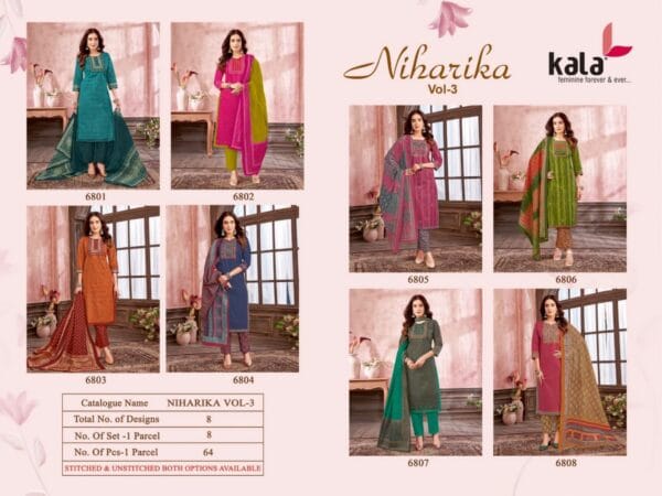 KALA NIHARIKA VOL 3 PURE COTTON SUITS WHOLESALE 4.jpg