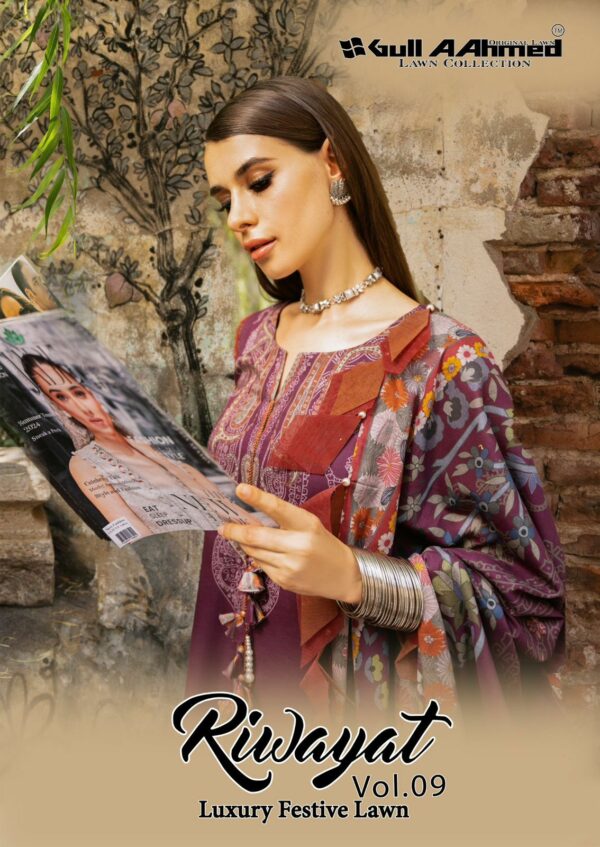 GULL AAHMED RIWAYAT VOL 9 COTTON KARACHI SUITS 7.jpg