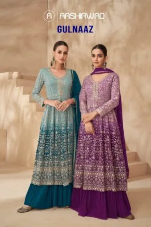 AASHIRWAD CREATION GULNAAZ AMAZING NEW DESIGNER REAL GEORGETTE SALWAR SUIT (2)