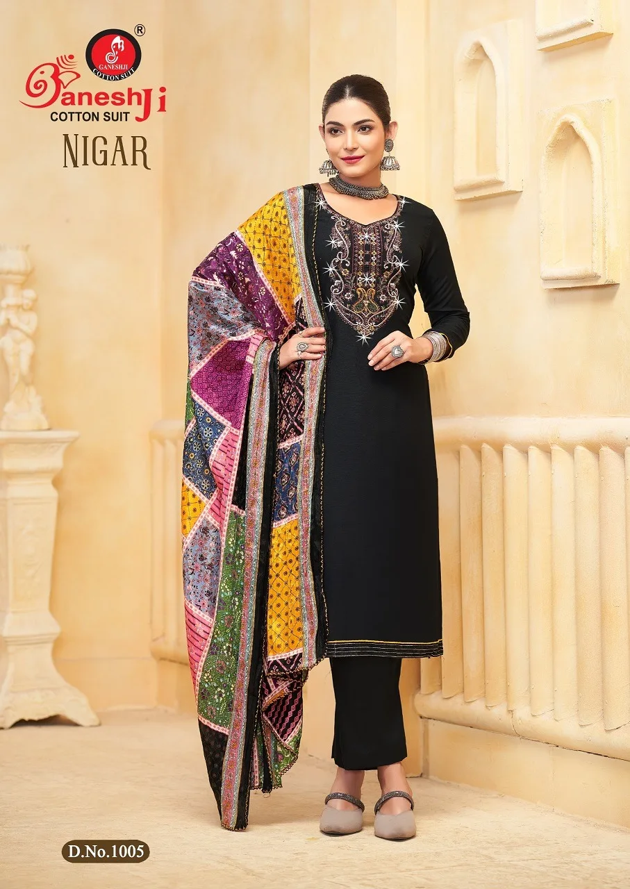 GANESH JI NIGAR VOL 1 RAYON EMBROIDERY SUITS 8.jpg