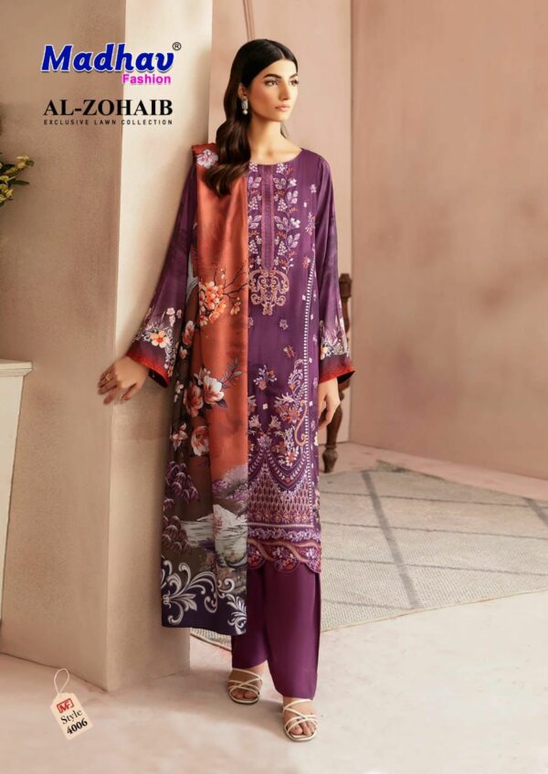 MADHAV FASHION AL ZOHAIB VOL 4 PURE LAWN SUITS 4.jpg