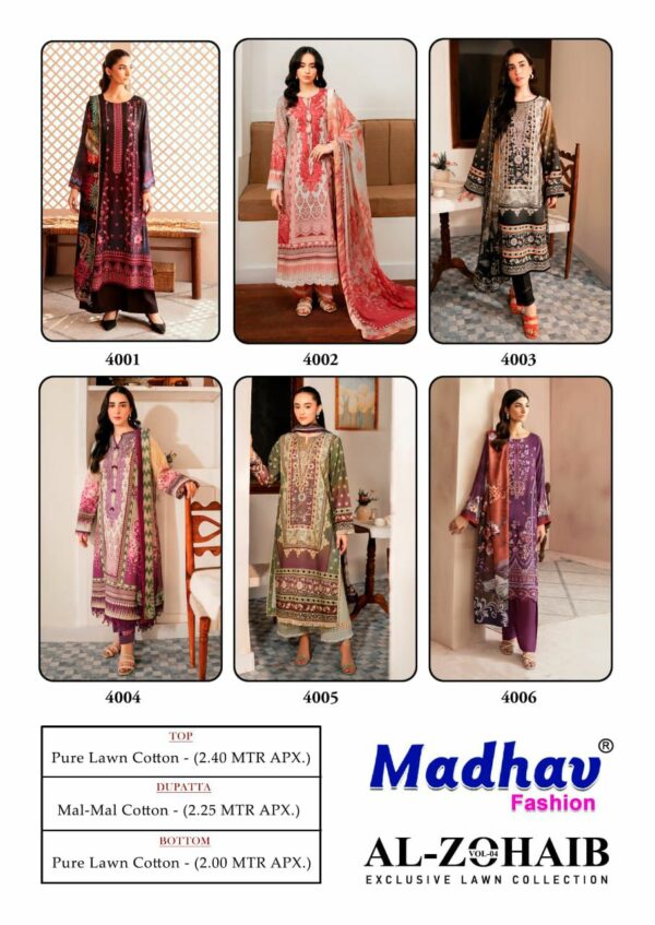 MADHAV FASHION AL ZOHAIB VOL 4 PURE LAWN SUITS 5.jpg