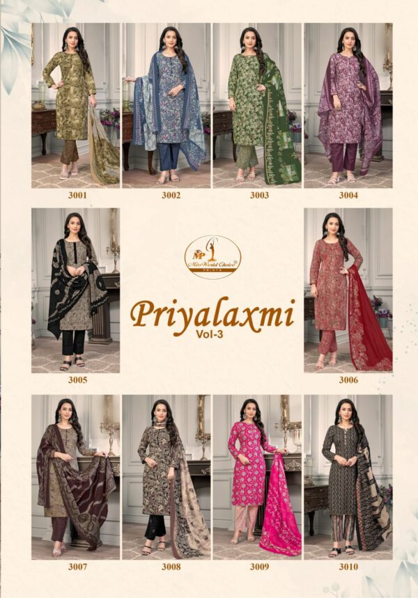 MISS WORLD PRIYALAXMI VOL 3 COTTON PRINTED SUITS 15.jpg