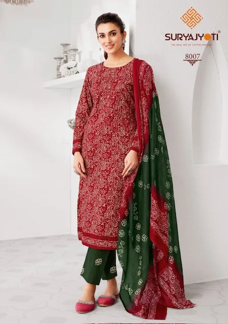 SURYAJYOTI PEHNAVA VOL 8 COTTON PRINTED SUIT WHOLESALER 12.jpg
