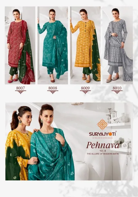 SURYAJYOTI PEHNAVA VOL 8 COTTON PRINTED SUIT WHOLESALER 5.jpg