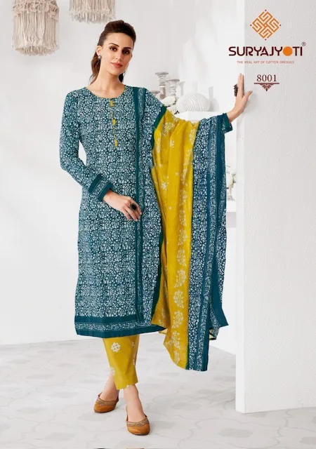 SURYAJYOTI PEHNAVA VOL 8 COTTON PRINTED SUIT WHOLESALER 7.jpg