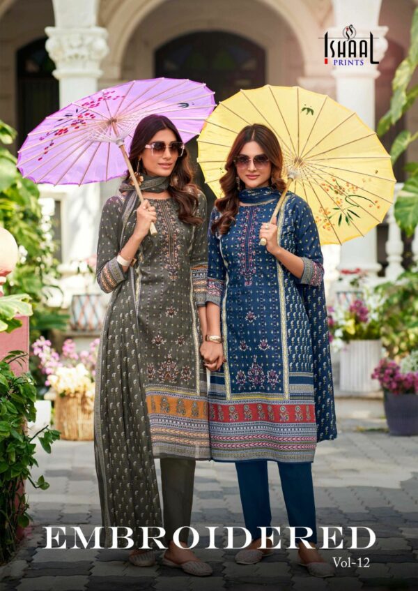 ISHAAL PRINTS EMBROIDERED VOL 12 COTTON SUITS 3.jpg