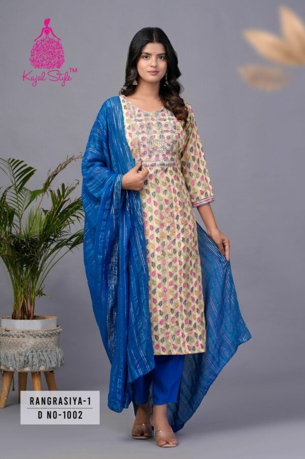 KAJAL STYLE RANGRASIYA VOL 1 VICHITRA SILK KURTI 3.jpg