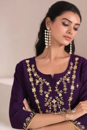 LILY LALI ZARI VISCOSE EMBROIDERY READYMADE KURTI 3.jpg