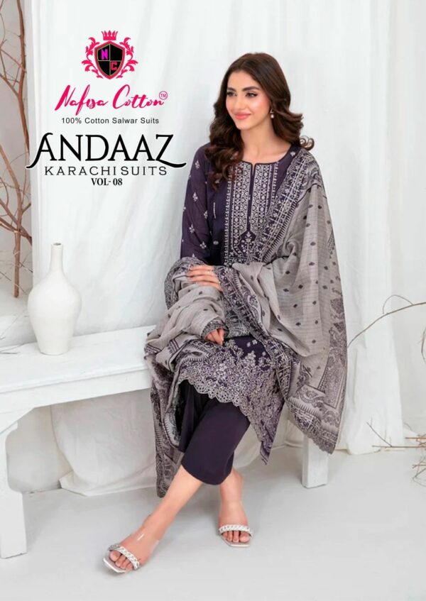 NAFISA COTTON ANDAAZ VOL 8 KARACHI SUITS CATALOG 13.jpg