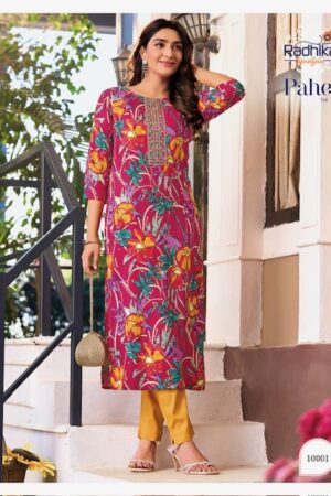 RADHIKA LIFESTYLE PAHEL VOL 10 RAYON PRINTED KURTI 1.jpg