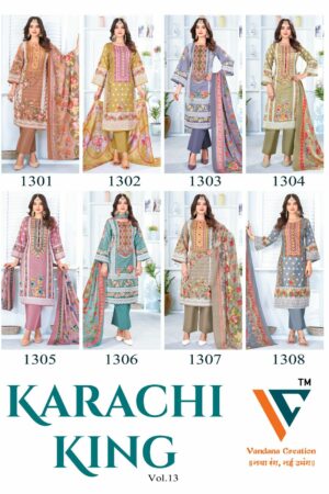 VANDANA‎‎‎‎‎ CREATION KARACHI KING‎ VOL 13 COTTON SUITS 1.jpg