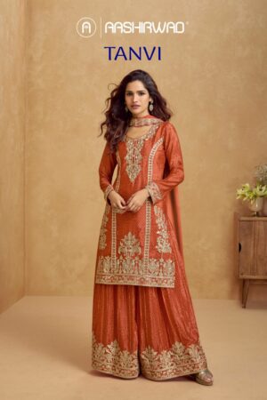 AASHIRWAD CREATION TANVI CHINNON SILK SUITS 10.jpg