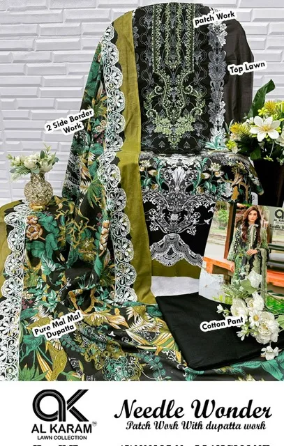 AL KARAM NEEDLE WONDER PURE LAWN SUITS CATALOG 6.jpg