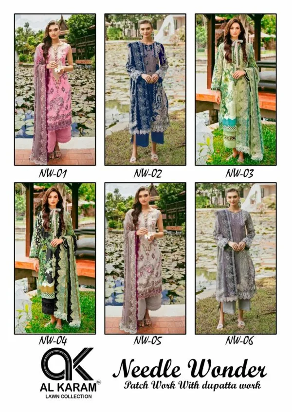 AL KARAM NEEDLE WONDER PURE LAWN SUITS CATALOG 8.jpg