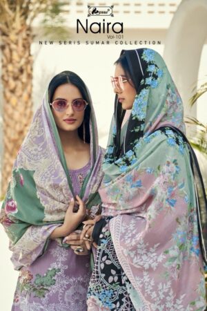 Home Rehmat Boutique Buy Ethnic Suits Online for Weddings KESAR NAIRA VOL 101 PURE COTTON PRINTED SUITS 1.jpg