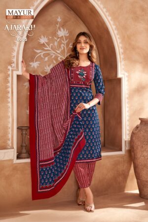 MAYUR CREATION AJARAKH VOL 6 READYMADE KURTIS 1.jpg