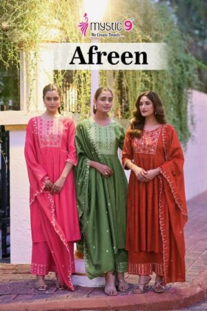MYSTIC 9 AFREEN VOL 1 VISCOSE EMBROIDERY KURTI 1.jpg