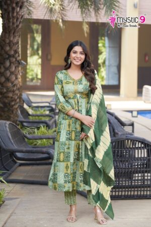 Home Rehmat Boutique Buy Ethnic Suits Online for Weddings MYSTIC 9 POOJA VOL 9 RAYON PRINTED ALIYA CUT KURTI 13.jpg