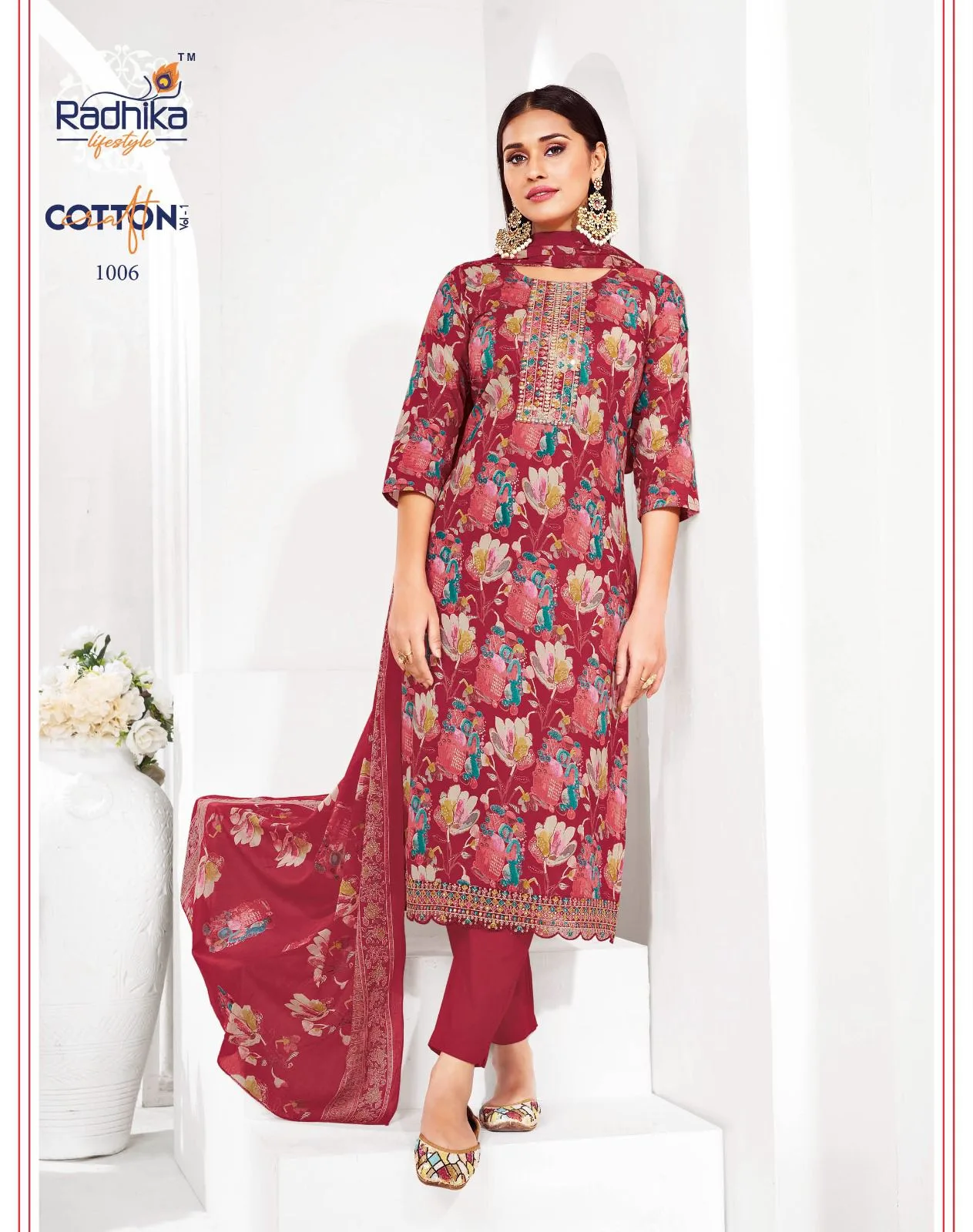 RADHIKA LIFESTYLE COTTON CRAFT VOL 1 KURTIS CATALOG 8.jpg