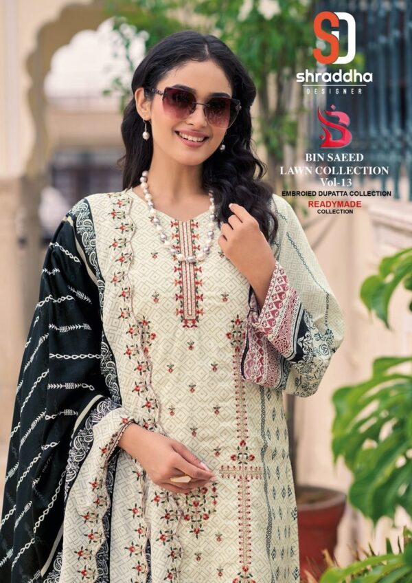 SHRADDHA DESIGNER BIN SAEED VOL 13 COTTON SUITS 12.jpg