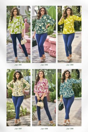 TIPS TOPS BABY VOL 6 RAYON PRINT SHORT KURTI 1.jpg