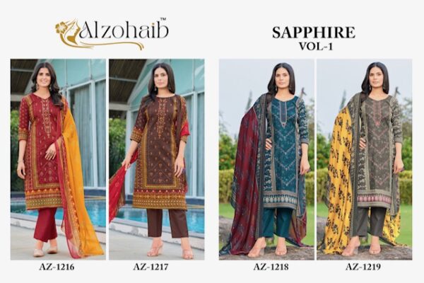 ALZOHAIB SAPPHIRE VOL 1 PURE COTTON PRINTED SUITS LATEST 2025 Rehmat Boutique ALZOHAIB SAPPHIRE VOL 1 PURE COTTON PRINTED SUITS ALZOHAIB SAPPHIRE VOL 1 PURE COTTON PRINTED SUITS 4.jpg