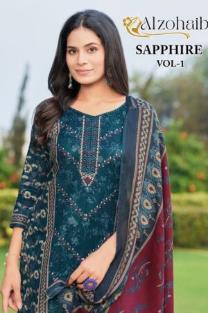 Home Rehmat Boutique Buy Ethnic Suits Online for Weddings ALZOHAIB SAPPHIRE VOL 1 PURE COTTON PRINTED SUITS 6.jpg