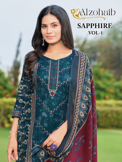ALZOHAIB SAPPHIRE VOL 1 PURE COTTON PRINTED SUITS LATEST 2025 Rehmat Boutique ALZOHAIB SAPPHIRE VOL 1 PURE COTTON PRINTED SUITS ALZOHAIB SAPPHIRE VOL 1 PURE COTTON PRINTED SUITS 6.jpg