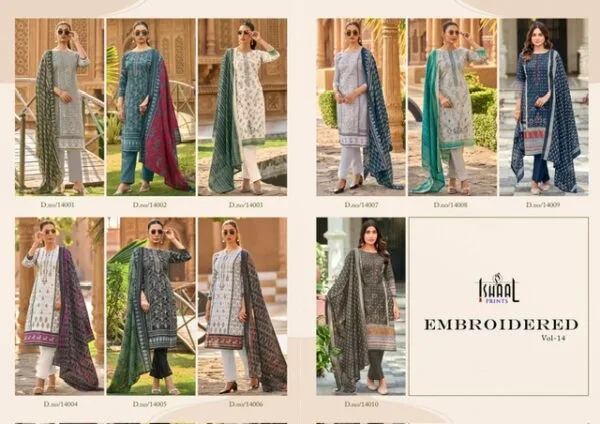 ISHAAL PRINTS EMBROIDERED VOL 14 COTTON SUITS 8.jpg