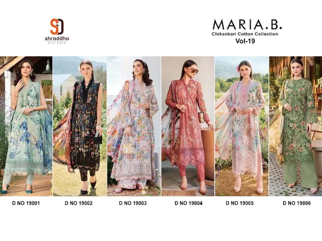 SHRADDHA DESIGNER MARIA B VOL 19 CHIKANKARI SUITS 14.jpg