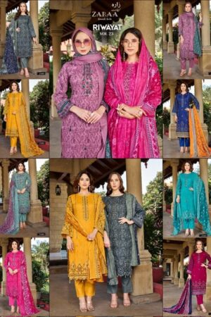 Home Rehmat Boutique Buy Ethnic Suits Online for Weddings ZARAA RIWAYAT VOL 23 PURE COTTON PRINTED SUITS 9.jpg