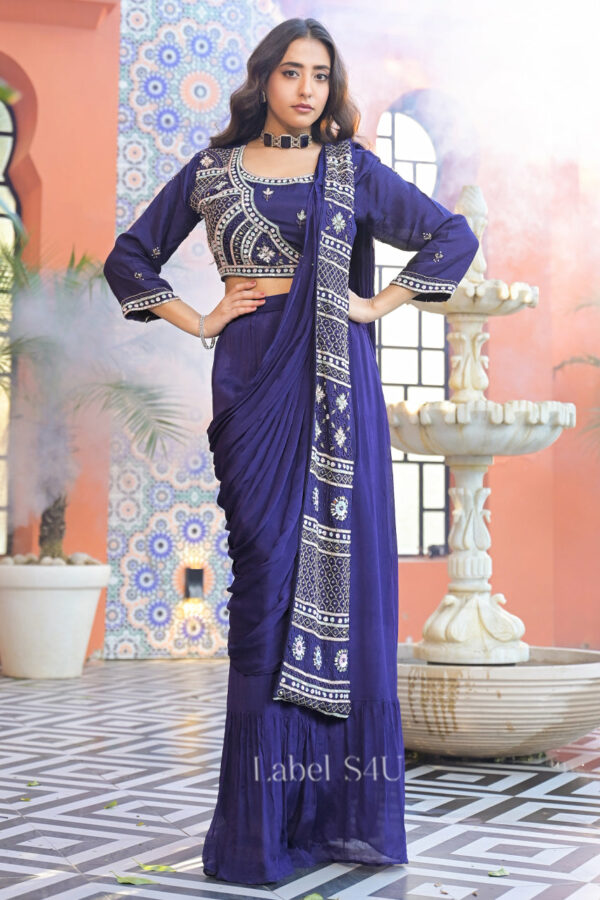 Shivali S4u Regal Sapphire Pre-Draped Saree New Arrival 2025 Rehmat Boutique  586.jpg