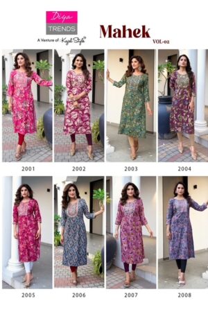 Home Rehmat Boutique Buy Ethnic Suits Online for Weddings DIYA TRENDS MAHEK VOL 2 RAYON PRINTED KURTI 1.jpg