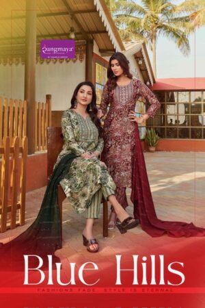 Home Rehmat Boutique Buy Ethnic Suits Online for Weddings RANGMAYA BLUE HILLS RAYON READYMADE KURTI 1.jpg