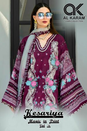 AL KARAM KESARIYA VOL 16 Rehmat Boutique AL KARAM KESARIYA VOL 16 LAWN PRINTED SUITS 1.jpg