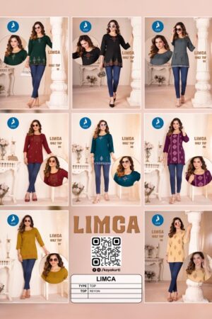 KAYA KURTI LIMCA Rehmat Boutique  KAYA KURTI LIMCA RAYON SHORT KURTI CATALOGUE 4.jpg