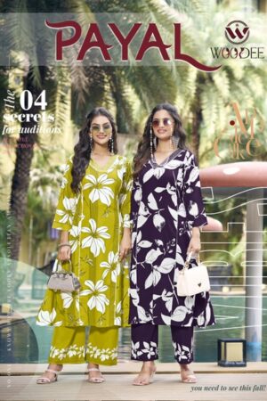 WOODEE PAYAL Rehmat Boutique  WOODEE PAYAL RAYON PRINTED CO ORD SET CATALOGUE 7.jpg